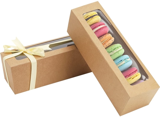 καλή τιμή Κιβώτιο επιλογής Macaron 25 πακέτων με τη σαφή κορδέλλα 6 παραθύρων Macaron σε απευθείας σύνδεση